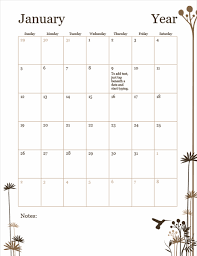 These free templates are available in word and pdf format. Hummingbird 12 Month Calendar Sun Sat