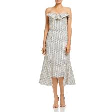 details about c meo collective womens ivory polka dot off the shoulder midi dress l bhfo 3647