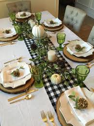Black And White Buffalo Plaid Table Decor Pin By Cindy Ratola On Fall Decor More Dining Table Decor Table Decorations Christmas Table