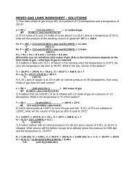Mm hg and 0 °c occupies a volume of one l. Combined Gas Law Worksheet Chart Answer Key Bined Gas Law Problems Worksheet Answers Briefenc Chemistry Worksheets Ideal Gas Law Word Problem Worksheets