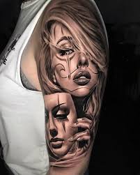 See more ideas about clown tattoo, evil clown tattoos, tattoo designs. Amazing Artist Evgenij Shvyr Girl Arm Tattoos Girl Face Tattoo Chicano Tattoos Sleeve