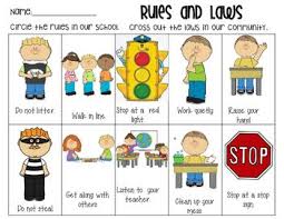 This Worksheet Had Students Distinguish Between School Rules And Community Laws Choose Col Rules And Laws Kindergarten Social Studies Homeschool Social Studies