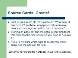 We make coming together effortless and more memorable for personal and professional events. Source Cards Getting Started This Power Point Will Help Take You Through The Process Of Writing Your Source Cards And Making Sure They Are Perfect Ppt Download