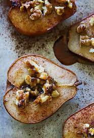 Baked Pears With Walnuts And Honey Recipe Baked Pears Fruit Recipes Healthy Thanksgiving Recipes
