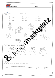 Halloween Englisch Grundschule 3 Arbeitsblatter Inkl Lese Mal Blatt Unterrichtsmaterial In Den Fachern Englisch Halloween Words Halloween Names Words