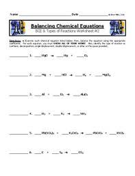 The character of worksheet 3 balancing equations and identifying types of reactions answers in studying. Balancing Chemical Equations Worksheet 2 By Steve Miller Ms Math And Science