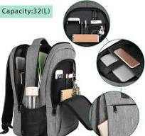 MATEIN Reis Laptop Rugzak, Werktas Lichtgewicht Laptoptas met USB  Oplaadpoort, Antidiefstal Zakelijke Rugzak, Past op 15,6 inches Laptop  Grijs : ...