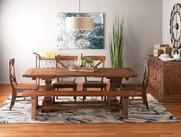 Pineridge Trestle Table With 4 Side Chairs And Bench Furniture Hom Furniture Wood Side Chair