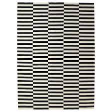 stockholm سجاد غزل مسطح صناعة يدوية مخطط أسود وأبيض 250x350 سم ikea