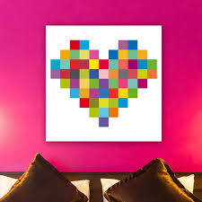 Référence sur les signes d'amour de coeur. Tableau Coeur Colore Decoration Murale Pixel Art Gali Art Com