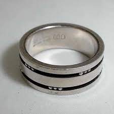 Vintage Georg Jensen Ring 60 D Sterling Silver Design By Harald Nielsen Mens Bling Mens Jewelry Rings