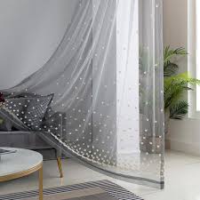 Bedroom curtain ideas do personal these grey curtains are thick, perfect for blocking the sun out while trying to sleep. Grey Embroidered Sheer Curtains Heart Pattern Window Sheers Anady Top