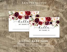 Printable Hello My Name Is Name Tags Holly Collection Instant Download Pdf File These Beautifully Designed White Sticker Paper Name Tags Name Tag Design