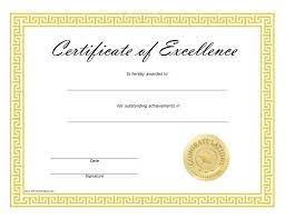 Free printable blank baby birth certificates template description. Free Printable Certificates Of Excellence Free Printable Free Printable Certificate Templates Certificate Of Achievement Template Free Printable Certificates