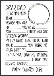 Birthday Letter To Daddy Dear Dad Letter Fill In The Blanks Great For Father S Day Father S Day Diy Fathers Day Letters Fathers Day Crafts