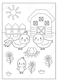Each printable highlights a word that starts. Educational Game For Kids Cartoon Coloring Page With Hen And Chicken Farm Animals Vector Illustration Royalty Free Cliparts Vectors And Stock Illustration Image 142656997