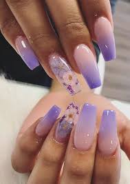 The rings make the nail design more beautiful. Nails Follow This Leading Nail Post Design Reference 5317362483 For Super Superlative Nails Simplenail Purple Acrylic Nails Spring Acrylic Nails Ombre Nails
