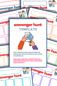 The birthday party theme is scavenger hunt. Scavenger Hunt Template Organized 31