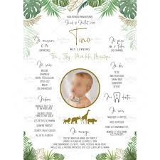 Affiche Anniversaire Personnalisee Theme Jungle Tropical Chic Mmez Creazioni Ă?re invitation personnalisée mignonne d'anniversaire de halloween pour des garçons et des filles.
