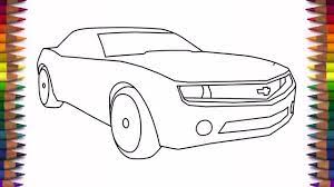 Bumblebee on a white background. How To Draw A Car Chevrolet Camaro Bumblebee Step By Step Youtube