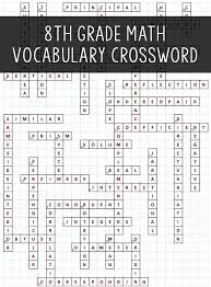 Check spelling or type a new query. 8th Grade Math Vocabulary Crossword Math Vocabulary 8th Grade Math Math Vocabulary Activities