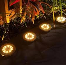 solar garden disk light مصابيح الحديقة بالطاقة الشمسية