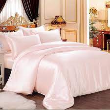 Jacquard satin cotton duvet cover wedding white bedding set comforter bedsheet. Light Pink Silk Duvet Cover Luxury Bed Sheets Bed Linens Luxury Satin Bedding