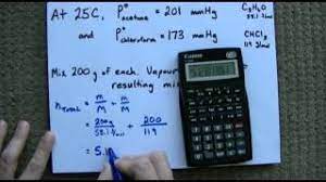 Positive deviation from raoult's law occurs when the vapour pressure of the component is greater than what is expected in raoult's law. Raoult S Law Example Vapour Pressure Of Mixture Youtube