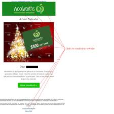 Woolworths group limited, a major australian company, has extensive retail interests throughout australia and new zealand. Woolworths Christmas Gift Card Scam Mailshark