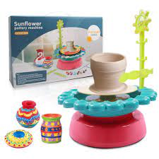 It offers a quiet operation with adjustable speeds up to 300 rpm. Mookis Sunflower Pottery Wheel Diy Air Dry Sculpting Clay And Craft Paint Kit For Kids Aged 8 And Up Electric Ceramic Wheel Machine With 2 Clay Educational Toys Kids Crafts
