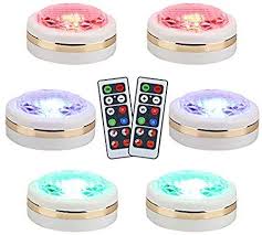 Leastyle Wireless Led Puck Lights With Remote Controls Rgbw Colors Changing Under Cabinet Lighting 4 Modes Dimmable Led Puck Lights Closet Lighting Puck Lights