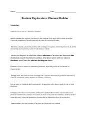 Access to all gizmo lesson materials, including answer keys. Element Builder Gizmo Chemh Doc Name Date Student Exploration Element Builder Vocabulary Atom Atomic Number Electron Electron Dot Diagram Element Course Hero