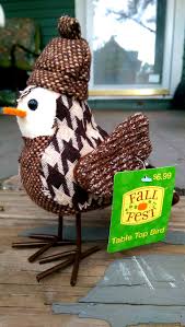 Cvs 2017 Fall Fest Table Top Bird Tweed Cap Felt Birds Fabric Birds Bird Decor