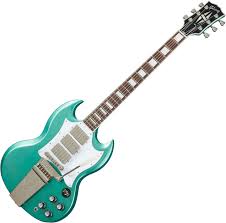 A lyre tailpiece for bends, dips. Gibson Kirk Douglas Signature Sg Inverness Green Solid Body Electric Guitar Green