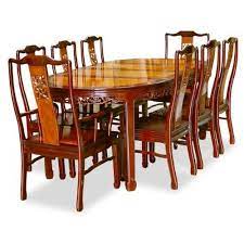 80in Rosewood Oval Dining Table With 8 Chairs Chinese Flower Design Natural Mahogany By Chinafurnitureonli Oval Table Dining Oak Dining Sets Dining Table