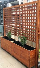 2x Timber Garden Planter Box For Balconies Terrace And Patios Home Decor Designs Privacy Fence Landscaping Privacy Landscaping Climbing Trellis