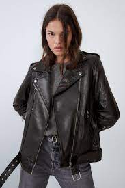 Oversized Leather Jacket Jackets Woman Zara Canada Leather Jacket Leather Jacket Girl Leather Jackets Women