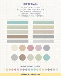 Digital Washi Tape In Muted Colours En 2020 Libreta De Apuntes Decorar Hojas De Cuaderno Diseno De Pegatina