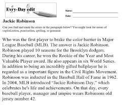 Download this adorable dog printable to delight your child. Every Day Edits Jackie Robinson Editable Version For Student Remote Learning Education World