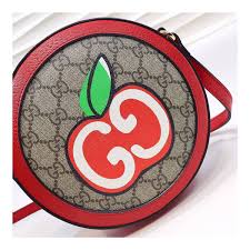 Gucci Gg Apple Print Round Shoulder Bag 625216 Gucci is a designer fashion and why apple logo is half bitten. gucci gg apple print round shoulder bag