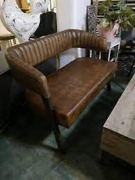 Divano etnico legno massello orientale living vintage 225x25h40/82 mobili chic. Divano Pelle Etnico Legno Design Vintage Industriale Loft Ferro Casa Loft Ebay