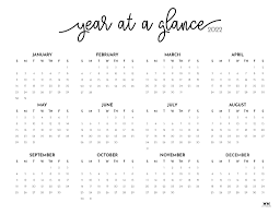 2022 yearly calendars 25 free printables printabulls