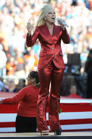 Lady gaga performs the national anthem for super bowl 50 at levi's stadium. Lady Gaga Wears Towering Custom Gucci Platforms At Super Bowl 50 Footwear News
