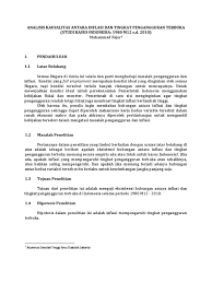 Savesave tugas ekonomi moneter inflasi studi kasus for later. Analisis Kausalitas Antara Inflasi Dan Tingkat Pengangguran Terbuka