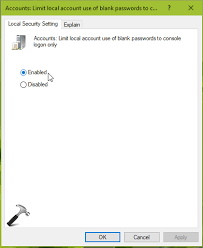 We did not find results for: Limit Local Account Use Of Blank Passwords To Console Logon Only