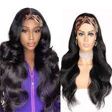 Amazon.com : Headband Wig Human Hair Wigs, Yitter 9A Body Wave Headband  Wigs for Black Women Glueless None Lace Front Human Hair Wigs 180% Density  Curly Hair Wigs Machine Made Wigs (natural