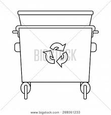 Trash can clipart black and white collection Line Art Black White Vector Photo Free Trial Bigstock