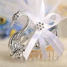 50set Lot Romantic Swan Wedding Favor Box With Full Accessory Party Guest Gift Present Candy Box Silver Wedding Favors Wedding Candy Boxes Wedding Favor Boxes