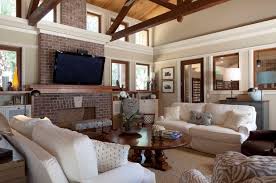 Mixing Painted Wood With Stained Restyling Home By Kelly Vaulted Living Rooms Fireplace Furniture Placement Trendy Living Rooms