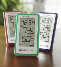 The top countries of suppliers are japan. Large Digit Indoor Outdoor Color Spot Thermometer And Clock Blue Plowhearth
